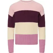 ONLY GIRLS Pullover 'KOGSandy' creme / lilla / brombær / lyserød