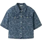 Name It Kids Bluse blue denim / hvid