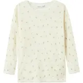 Name it Bluse - Uld - Noos - NmfWang - Snow White/Small flowers - - 2 år (92) - Bluse
