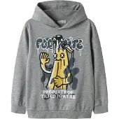 Name It Kids Hættetrøje - Sweat - NkmFox - Grey Melange/Fortnite - - 6 år (116) - Hættetrøje