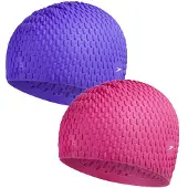Speedo Badehætte - 1 stk. - Bubble - Assorteret - Pink/Lilla - - OneSize - Badehætte