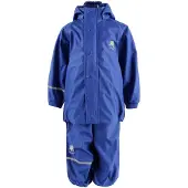 CeLaVi Børne Solid PU Basic Regntøj Sæt Havblå Oceanblue