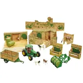 Britains Legesæt - 43257 - John Deere - 20 Dele - Farm In A Box - - OneSize - Bil