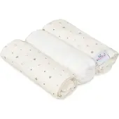 MULTITEX muslin barneble/puslelag MUSLIN DESIGN, 3-pak, str. 70x80