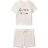 Calvin Klein Shortssæt - T-shirt/Shorts - Pearl - - 2 år (92) - T-Shirt