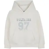 Zadig & Voltaire Hættetrøje - Off White m. print - - 12 år (152) - Hættetrøje