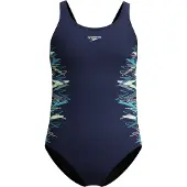 Speedo Badedragt - Muscleback - Peacoat/Pale Clover - - 5-6 år (110-116) - Badetøj