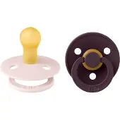 BIBS Colour Round Natural Rubber Petal/Plum - 2pcs