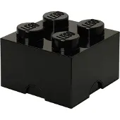 LEGO Opbevaringsboks - 4 Knopper - 25x25x18 - Sort - - OneSize - Boks