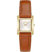 BOSS LUCY SCALA Leather-strap watch with square case