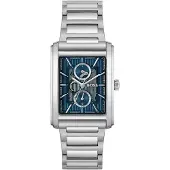 BOSS PRINCIPLE Link-bracelet watch with blue textured skeleton dial