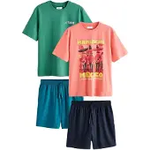 Next Pyjamas kort petroleum / smaragd / lyseorange / sort