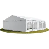 TOOLPORT 8x8m, Partytelt, PVC-teltdug, hvid, med bundramme