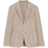 BOSS Regular fit blazer i mønstret hørblanding