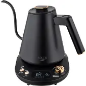 Adler AD 1349, 1 L, 1100 W, Sort, Guld, Justerbar termostat, Vandmåler, Ledningsfri