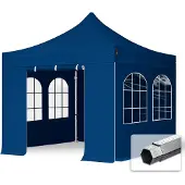 TOOLPORT 3x3m, aluminium, easy-up-pavillon, 4 sidedele, mørkeblå