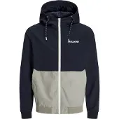 Jack & Jones Overgangsjakke 'JJERush' navy / greige / hvid