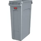 Rubbermaid Affaldsspand, Slim Jim, grå, plast, 87 l