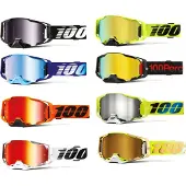 100% ARMEGA Goggles - Briller til Dirt Bikes, Motocross, Motorcykel & Cykelsport - Holdbare Mountain Biking Goggles - Nuclear Citrus, Spejl Guld Linse
