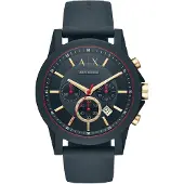 Armani Exchange Analogt ur natblå / gylden gul / brandrød / hvid