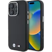 BMW iPhone 16 Pro Hardcover Glat Metal Sort
