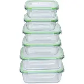 24hShop Madkasser 6-pak / madopbevaringsbokse / opbevaringsbokse til mad / mikrosikre og frysesikre madkasser