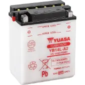Yuasa YB14L-A2 Motorcykelbatteri 12 V 14 Ah - batterisyre medfølger ikke.