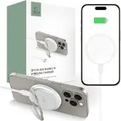 Tech-Protect QI15W-A33 Inductive Charger with MagSafe and Stand with USB-A / USB-C Cable - White