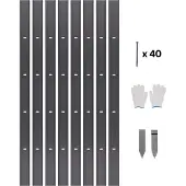 Vevor Metal Landskabskant, 8 pakker 72 tommer rustbestandig aluminiumslegering landskabskant, bøjelig havekant, kraftig plænekanthegn til blomsterbed, havesti