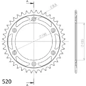 Supersprox Steel Ktm 520x41 Rfe990x41blk Bagtandhjul