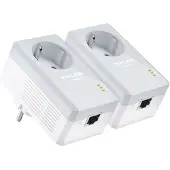 TP-LINK TL-PA4010PKIT AV500+ Powerline Kit with AC Pass Through - Powerline-adaptersæt HomePlug AV (HPAV) - kan sluttes til vægstik (pakke med 2)