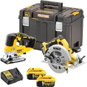 DeWalt COMBO-sæt 18V DCK2012P2T (DCS570, DCS334) 2x5,0Ah