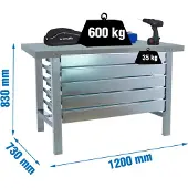 Simon Rack Simonwork (bancos De Trabajo) Bt6 5box Arbejdsbord 830x1200x730 Mm