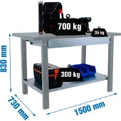 Simonwork (bancos De Trabajo) Bt6 Pro Box Arbejdsbord 830x1500x730 Mm