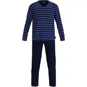 Götzburg Pyjamas lang navy / azur / pastelblå / carminrød