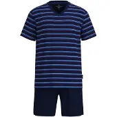 Götzburg Pyjamas kort azur / mørkeblå / rød / hvid