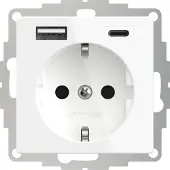 USB STIKKONTAKT MED 2 RW SKINNENDE.