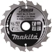 Makita B-33532 Specialized 136x20x16z Rundsavsklinge Til Træ