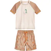 Playshoes UV-beskyttelse 'Wildtiere' sand / mokka / lysegrøn / orange