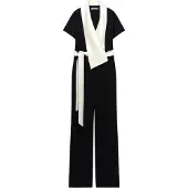 Adolfo Dominguez Jumpsuit ecru / sort
