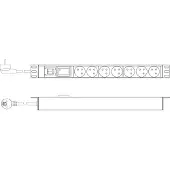 Digitus - Strømfordelingsenhed (rackversion) - AC 230 V - input: power CEE 7/7 - output-stikforbindelser: 7 (CEE 7/5) - 1U - 19 - 2 m ledning