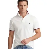 Ralph Lauren Polo Ralph Laurentil mænd. 710842621002 Polo Custom Slim Fit hvid (S), Casual, Bomuld, Korte ærmer
