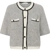 Gestuz Cardigan 'GZalpha' lysegrå / hvid