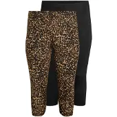 Zizzi Leggings lysebeige / brun / sort