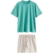 Next Pyjamas kort turkis / lyselilla / orange / hvid