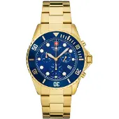 Swiss Alpine Military Herreur 7053.9115 Master Diver Chrono Blå/Gul