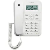 Motorola CT202 fastnettelefon med ledning og håndfri højttalertelefon - Hvid