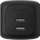 Belkin BoostCharge 50W Dual USB-C PD Wall Charger with PPS - Black