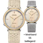 Citizen Dameur EM1006-40A Eco Drive Brun/Tekstil Ø34 mm