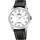 Festina Herreur F20025-1 Swiss Made Hvid/Læder Ø41 mm
